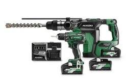 HiKOKI DH36DMAWAPZ 36V Multivolt Li-Ion Accu SDS-Plus Boorhamer & Boor-/schroefmachine Combiset (3x 4,0/8,0Ah Accu) In HSC - Koolborstelloos
